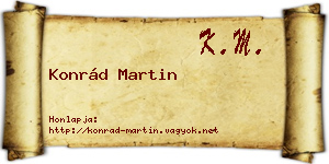 Konrád Martin névjegykártya